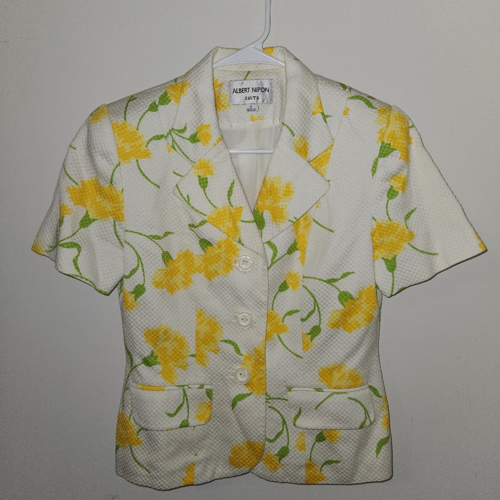 Albert Nipon floral skirt/ blazer set sz S
